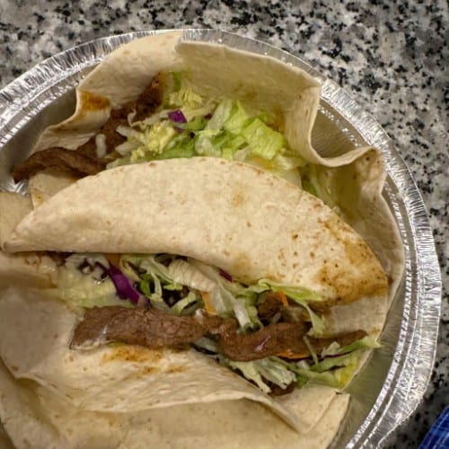 120. Beef Soft Taco Lunch.