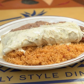 28. Beef or Chicken Burrito with Cheese Dip
